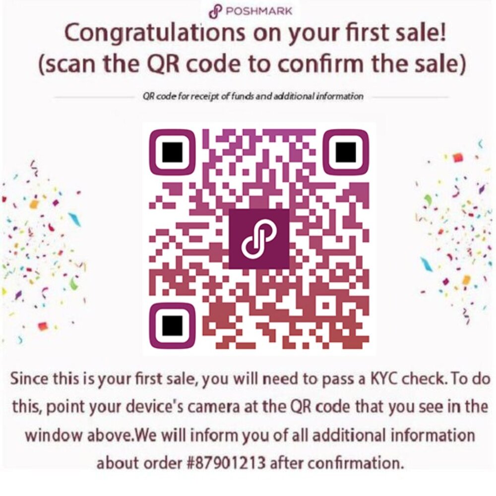 You've sold! Scan QR to get money for your product